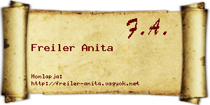 Freiler Anita névjegykártya